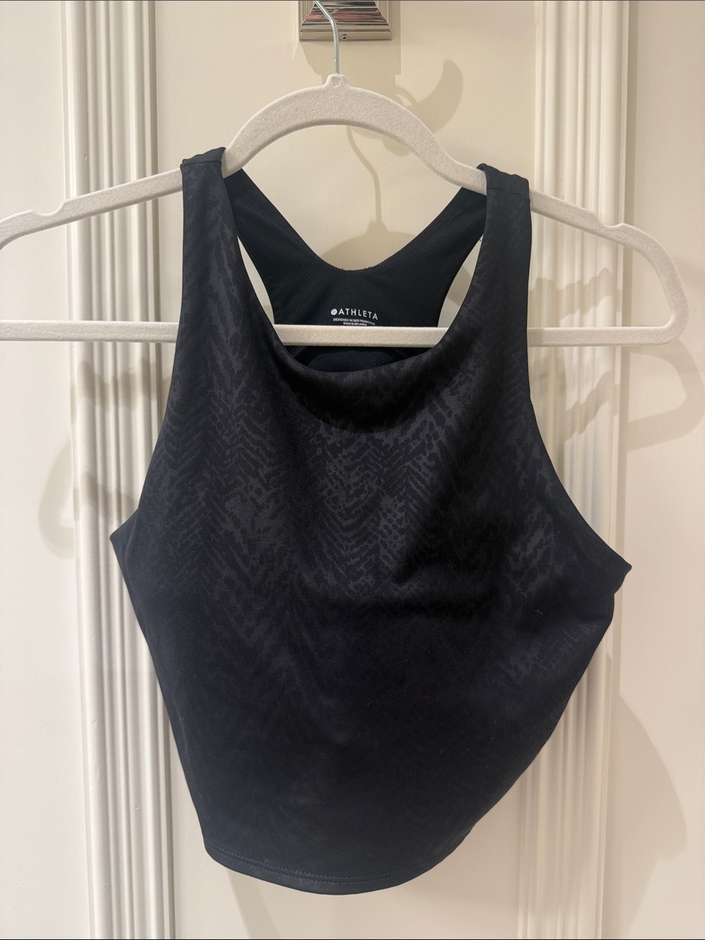 Athleta Black Cropped Racerback Tank Top